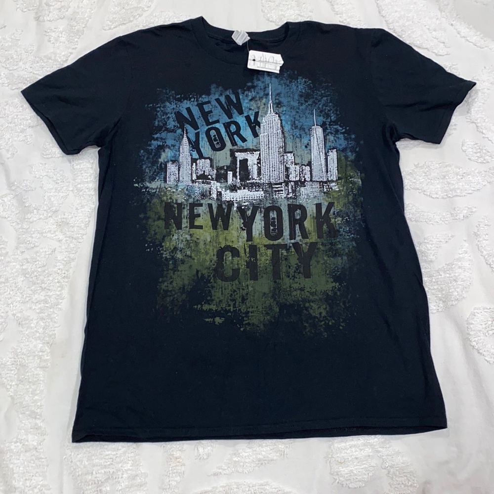 Anvil New York City T Shirt Mens Medium Multicolor Short Sleeve NYC Skyline